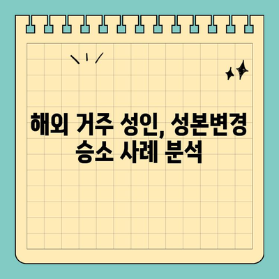 해외 거주 성인, 성본변경 허가 승소 사례| 성공 전략 및 주요 쟁점 | 성인, 성본변경, 해외 거주, 승소 사례, 법률 팁