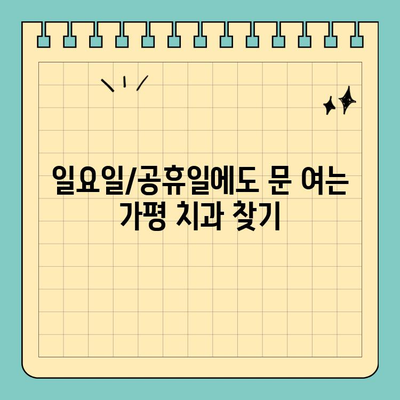 가평 일요일/공휴일 진료 가능한 치과 추천| 스케일링 시술 가능 | 가평 치과, 주말 진료, 스케일링, 추천