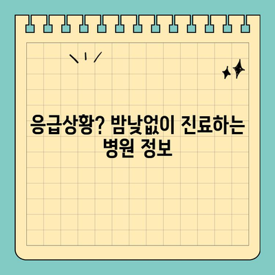 주말/일요일/공휴일 진료 병원, 빠르게 찾는 방법 | 응급실, 야간진료, 지역별 검색