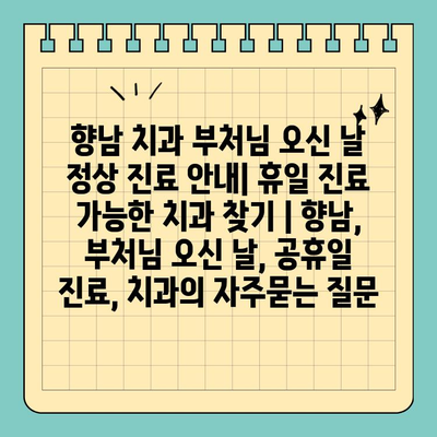 향남 치과 부처님 오신 날 정상 진료 안내| 휴일 진료 가능한 치과 찾기 | 향남, 부처님 오신 날, 공휴일 진료, 치과