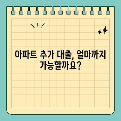 아파트 추가 담보대출 한도 & LTV 비교| 나에게 맞는 조건은? | 주택담보대출, 대출 한도 계산, LTV 규제