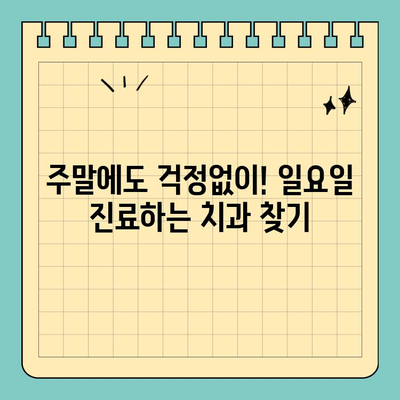 주말, 공휴일에도 걱정없이! 일요일 진료하는 치과 찾기 | 서울, 경기, 부산, 대구, 인천, 일요일치과, 응급진료, 야간진료