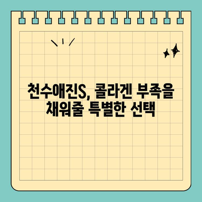 천수애진S, 콜라겐 성분의 진짜 실력! | 콜라겐 효능, 천수애진S 후기, 콜라겐 추천