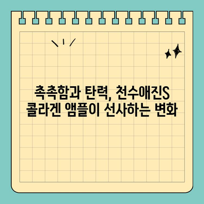 천수애진S 콜라겐 앰플, 맛있는 매력에 빠지다 | 피부 속부터 채우는 촉촉함과 탄력, 맛있는 콜라겐 앰플 후기