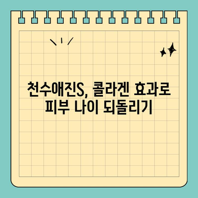 콜라겐 듬뿍! 천수애진S로 탱탱한 피부 되찾기 | 피부 탄력, 주름 개선, 콜라겐 효과