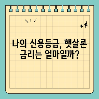 햇살론 신용등급별 맞춤 대출 & 추천 은행| 나에게 딱 맞는 대출 찾기 | 햇살론, 신용등급, 대출 추천, 금리 비교