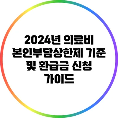 2024년 의료비 본인부담상한제 기준 및 환급금 신청 가이드