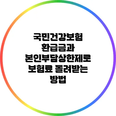 국민건강보험 환급금과 본인부담상한제로 보험료 돌려받는 방법