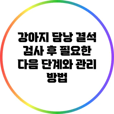 강아지 담낭 결석 검사 후 필요한 다음 단계와 관리 방법