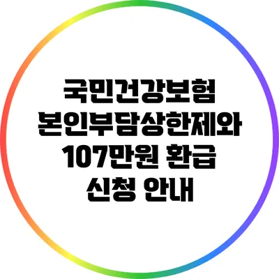 국민건강보험 본인부담상한제와 107만원 환급 신청 안내