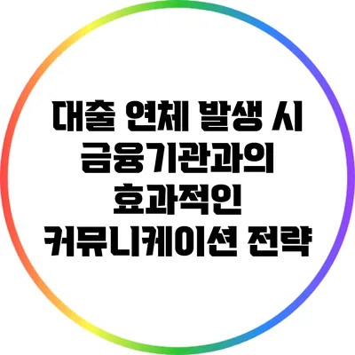대출 연체 발생 시 금융기관과의 효과적인 커뮤니케이션 전략