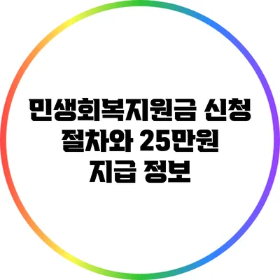 민생회복지원금 신청 절차와 25만원 지급 정보