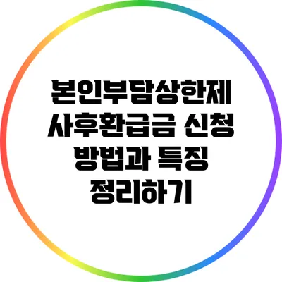 본인부담상한제 사후환급금 신청 방법과 특징 정리하기