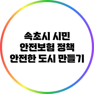 속초시 시민 안전보험 정책: 안전한 도시 만들기
