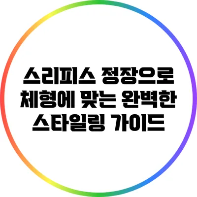 스리피스 정장으로 체형에 맞는 완벽한 스타일링 가이드