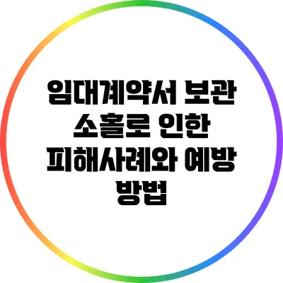 임대계약서 보관 소홀로 인한 피해사례와 예방 방법