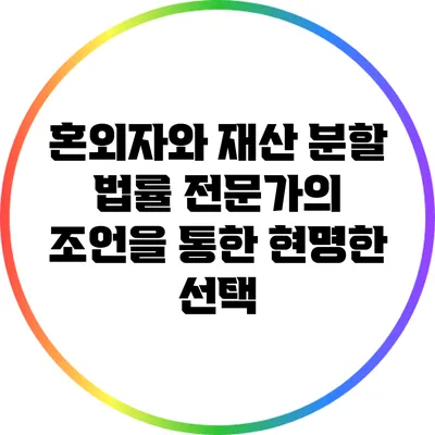 혼외자와 재산 분할: 법률 전문가의 조언을 통한 현명한 선택