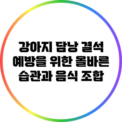 강아지 담낭 결석 예방을 위한 올바른 습관과 음식 조합