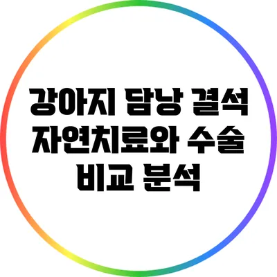 강아지 담낭 결석: 자연치료와 수술 비교 분석