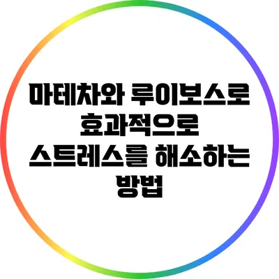 마테차와 루이보스로 효과적으로 스트레스를 해소하는 방법