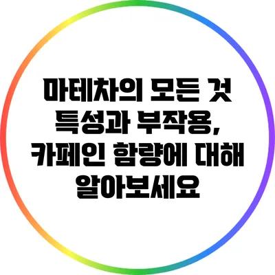 마테차의 모든 것: 특성과 부작용, 카페인 함량에 대해 알아보세요