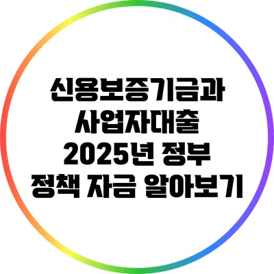 신용보증기금과 사업자대출: 2025년 정부 정책 자금 알아보기