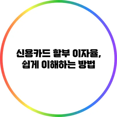 신용카드 할부 이자율, 쉽게 이해하는 방법