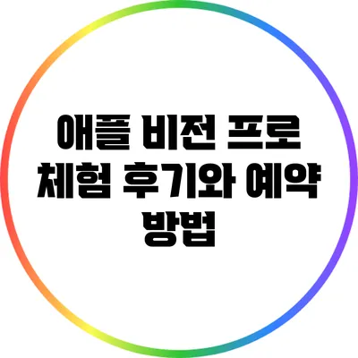 애플 비전 프로 체험 후기와 예약 방법