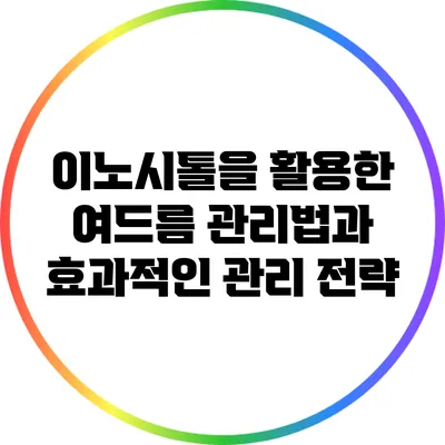 이노시톨을 활용한 여드름 관리법과 효과적인 관리 전략