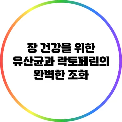 장 건강을 위한 유산균과 락토페린의 완벽한 조화