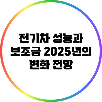 전기차 성능과 보조금: 2025년의 변화 전망