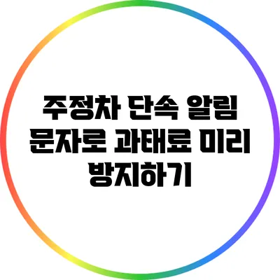 주정차 단속 알림 문자로 과태료 미리 방지하기