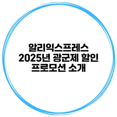 알리익스프레스 2025년 광군제 할인 프로모션 소개