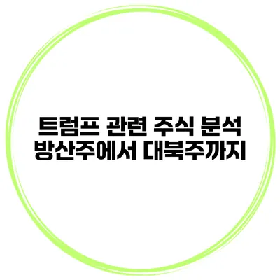 트럼프 관련 주식 분석 방산주에서 대북주까지