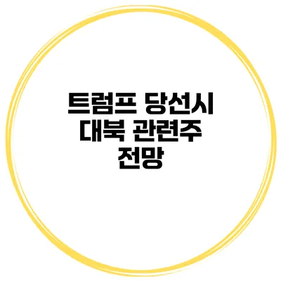 트럼프 당선시 대북 관련주 전망
