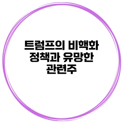 트럼프의 비핵화 정책과 유망한 관련주