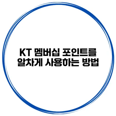 KT 멤버십 포인트를 알차게 사용하는 방법