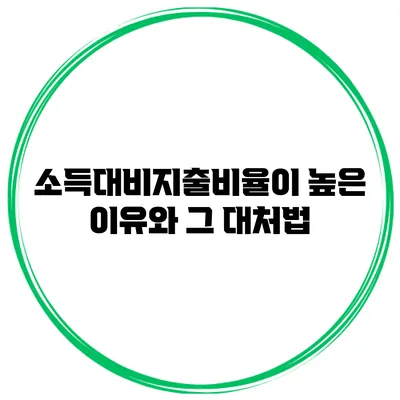 소득대비지출비율이 높은 이유와 그 대처법