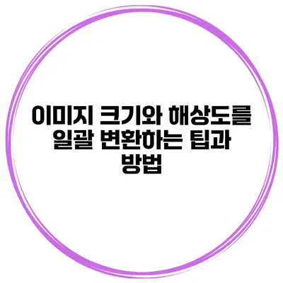 이미지 크기와 해상도를 일괄 변환하는 팁과 방법